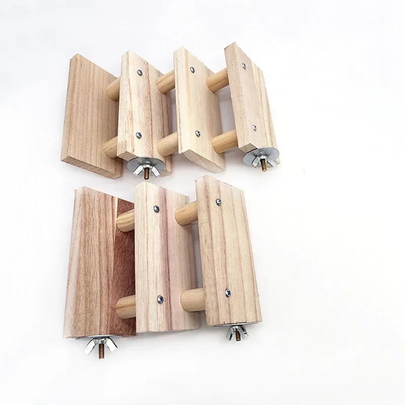 Natural Wood Pet Parrot Raw Wood Ladders Branch Stand Rack Squirrel Bird Hamster Branch Perches Chew Bite Toys Stick