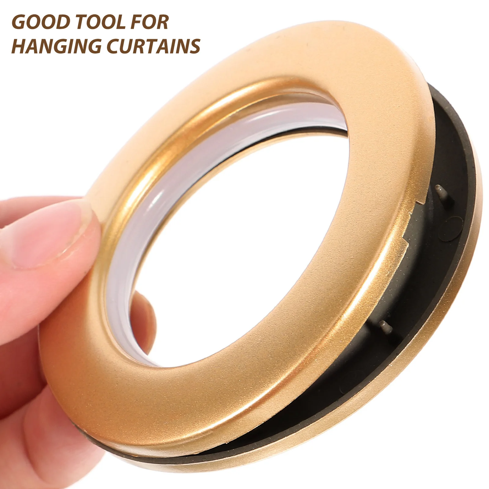 

80pcs Plastic Curtain Grommet Rings Home Decor Accessories Bedroom Living Room Matte Golden Smooth Slide Low Noise