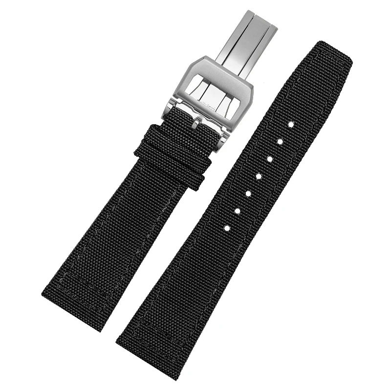 Nylon canvas watchband for IWC PILOT Portugal Fabric watch strap 20mm 21mm 22mm bracelet black armygreen blue cowhide wrist belt