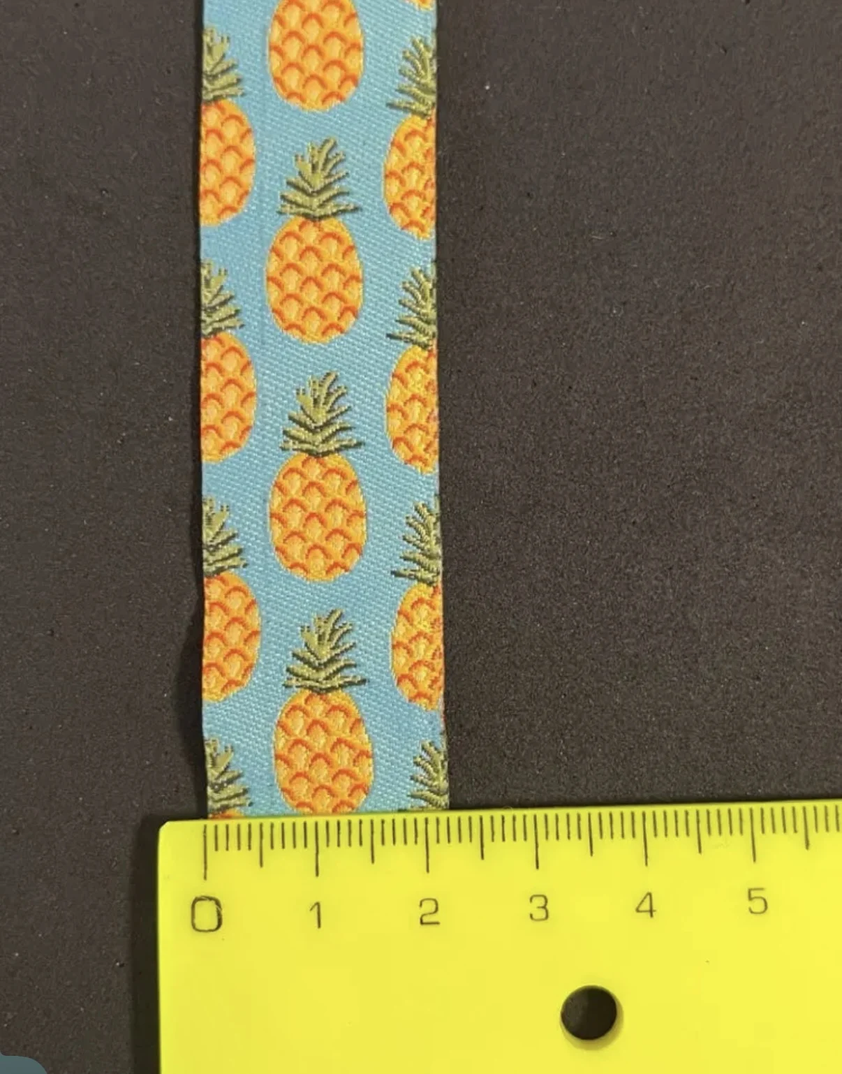 

Cute pineapple style polyester woven jacquard webbing for clothes collar hat sewing accessories 300meter 2.2CM