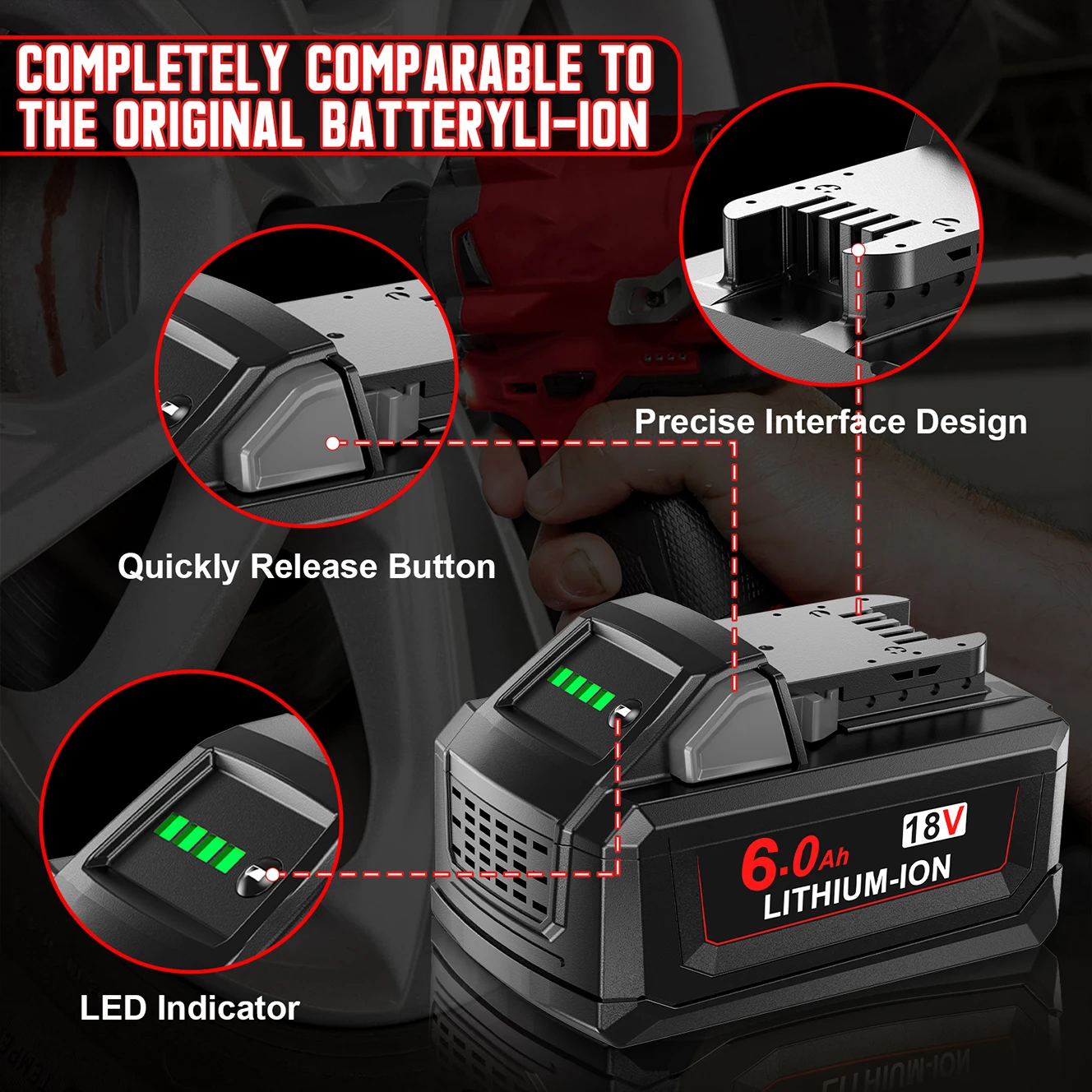 لميلووكي M18 بطارية 18 فولت 6.0Ah 9.0Ah استبدال بطارية ليثيوم لميلووكي M18 48-11-1815 48-11-1850 2604-22 البطارية