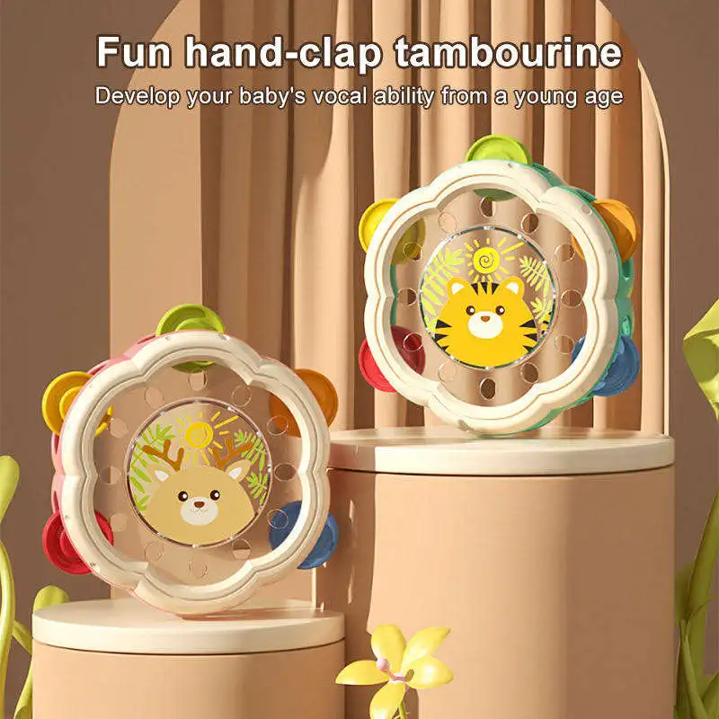 

Cartoon Cute Hand Beating Drum Baby Percussion Instrument Baby Ringdrum Puzzle Early Education Enlightenment Children's Toy