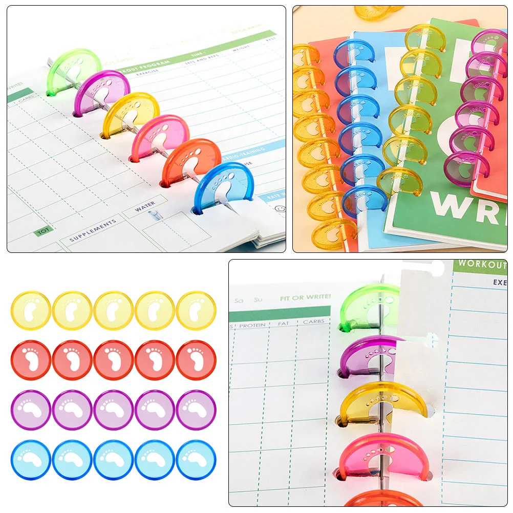 

20pcs Loose-Leaf Binder Discs Plastic Rings Colorful Discbound For Notebooks Notepads Round Book Binding Discs Office