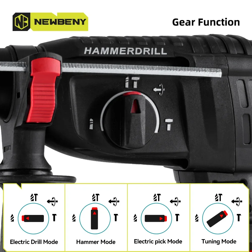 26mm Brushless Electric Hammer Cordless Rechargeable Multifunction Electric Rotary Impact Drill  Tool For Makita 18V Battery