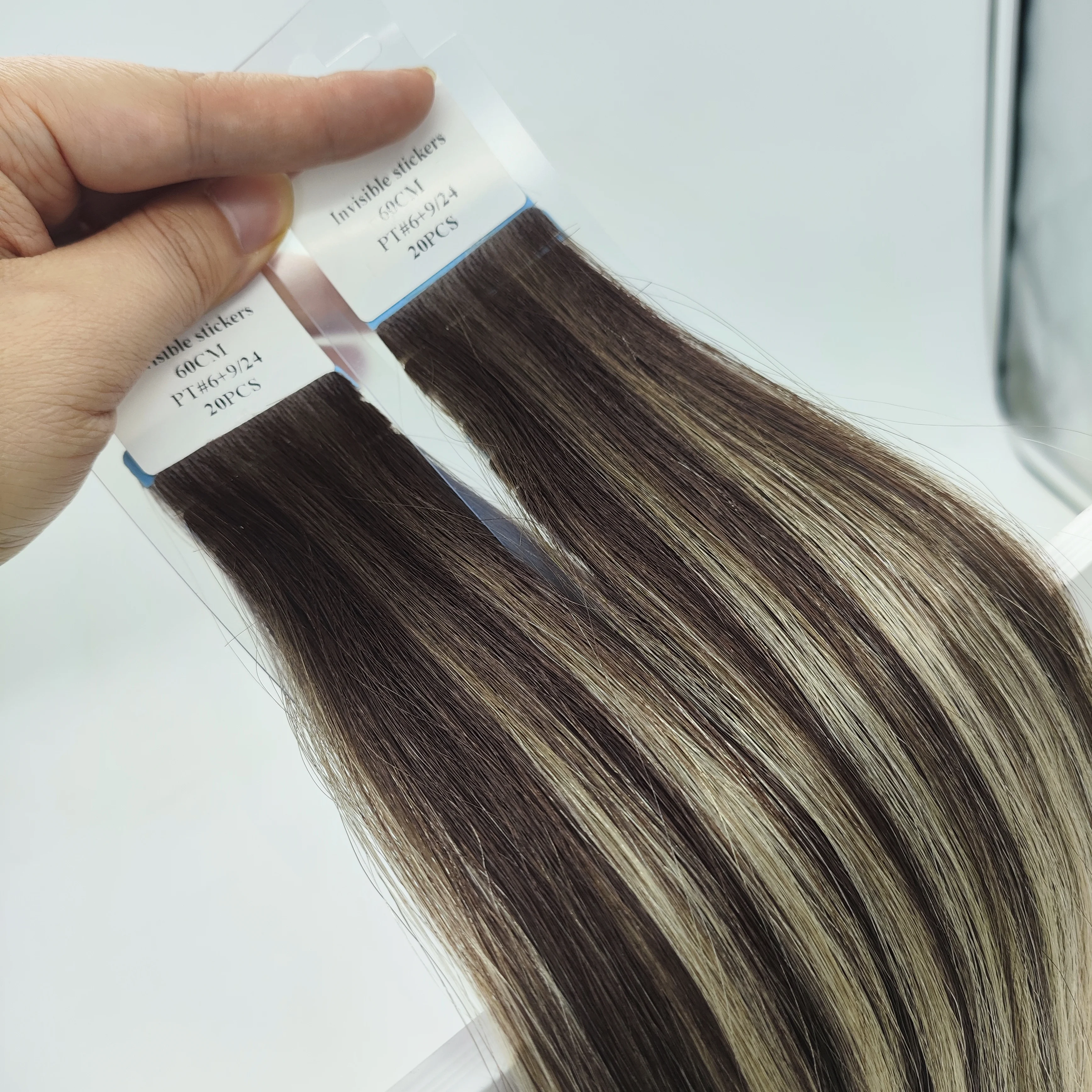 Piano Ombre Color Inject Handtied Invisible Tape in Hair Extension Highest Scaly Virgin Quality Healthy 100 Human Hair 2~3 Years