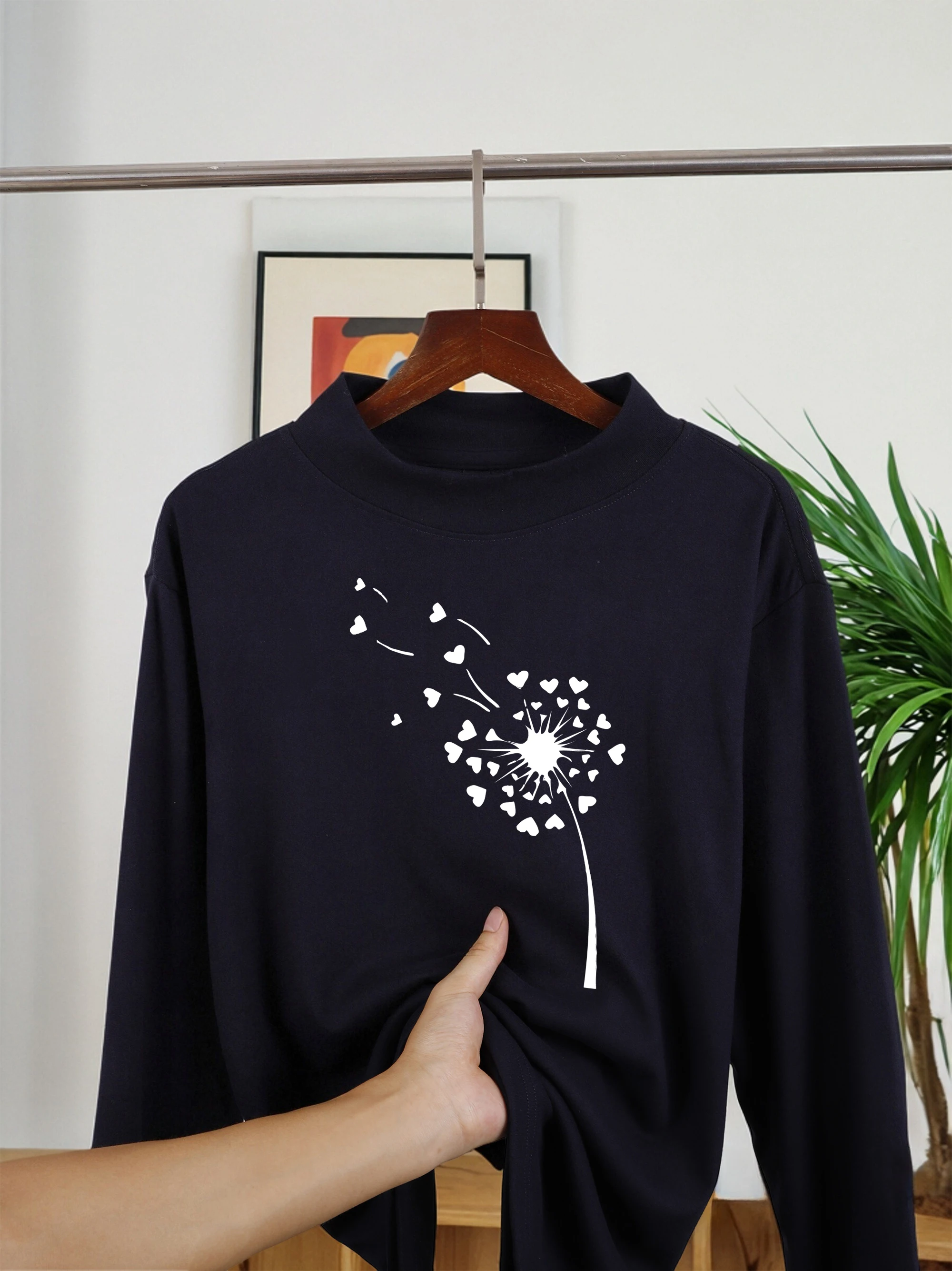 サンタお気に入りナースプリント女性ベーシックシャツファッション秋長袖ハーフハイネックカジュアルトップヒップホップフリースストリートウェア