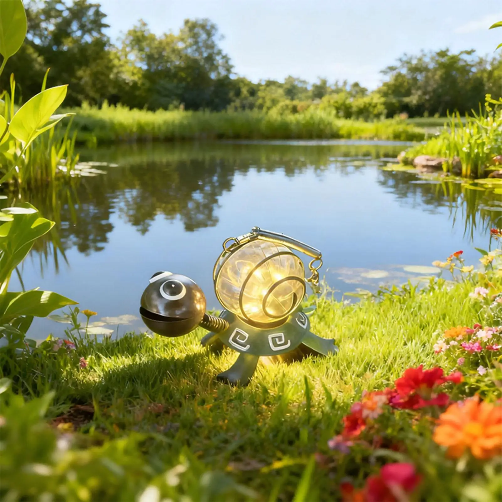Turtle Solar Lights Outdoor Garden Waterproof Metal Turtle Shaped Decorative Light Auto Solar Garden Lamp Statues For Yard Patio