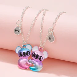 2Pcs/Set Cute Koala Bear Pendant Best Friends Sister BFF Necklace Friendship Jewelry Gift for Girls