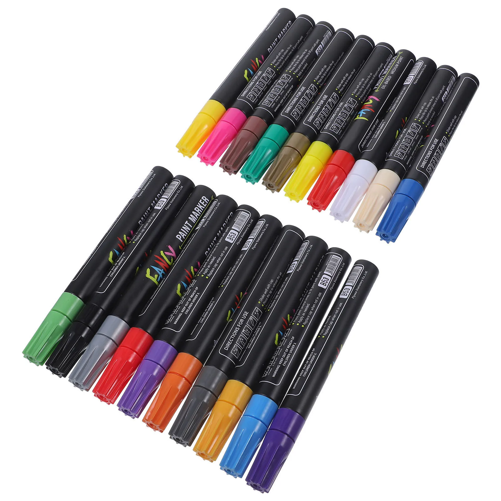 

20Pcs Art Oil Paint Markers Fast Drying Paint Pens for Canvas Wood Metal Plastic Surfaces DIY Craft Supplies Vibrant Colored Pen