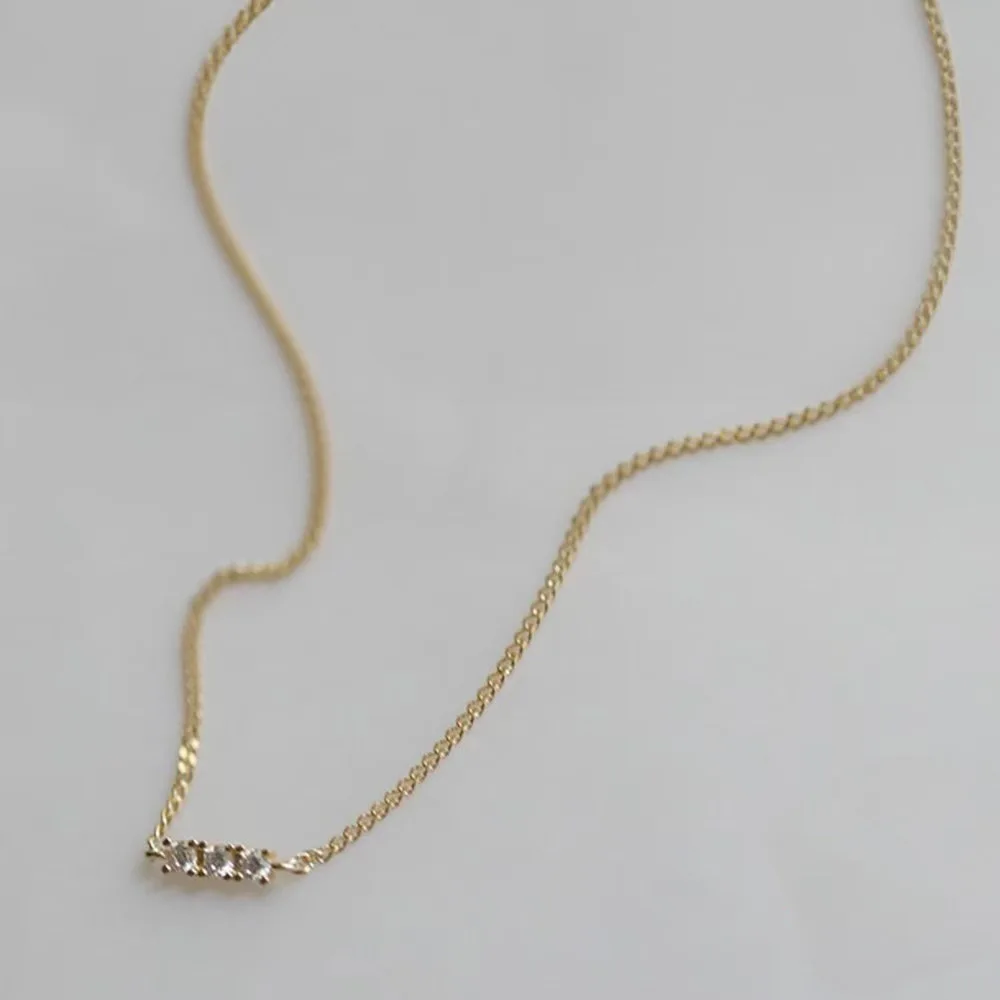 LGKGL 100% 925 sterling silver bracelet plated with 14K gold  three diamonds inlaid with zircon, daily versatile hand jewelry