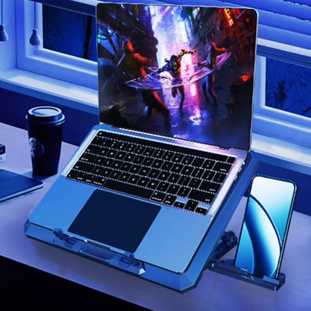 حامل كمبيوتر محمول للمروحة هادئ للغاية ، وسادة قابلة للتعديل ، 8 مراوح لتدفق الهواء القوي ، ضوضاء منخفضة ، يعمل بمنفذ USB ، كمبيوتر محمول