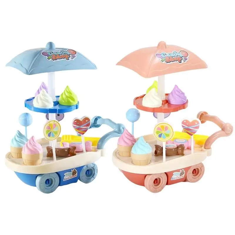 

Children's house candy and ice cream cart ice cream kitchen set toys Interactive Small Ice Cream Truck Educational toy for kids