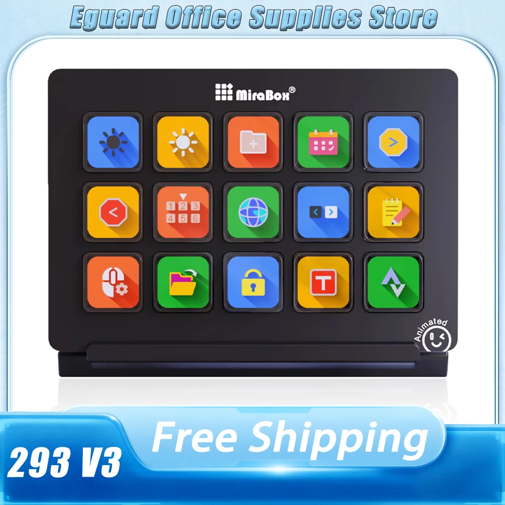 Mirabox 293 V3 Stream Deck Customized Keypad Macro Programming Lcd Button Visual Screen Visual Highlight Accessories Office Gift