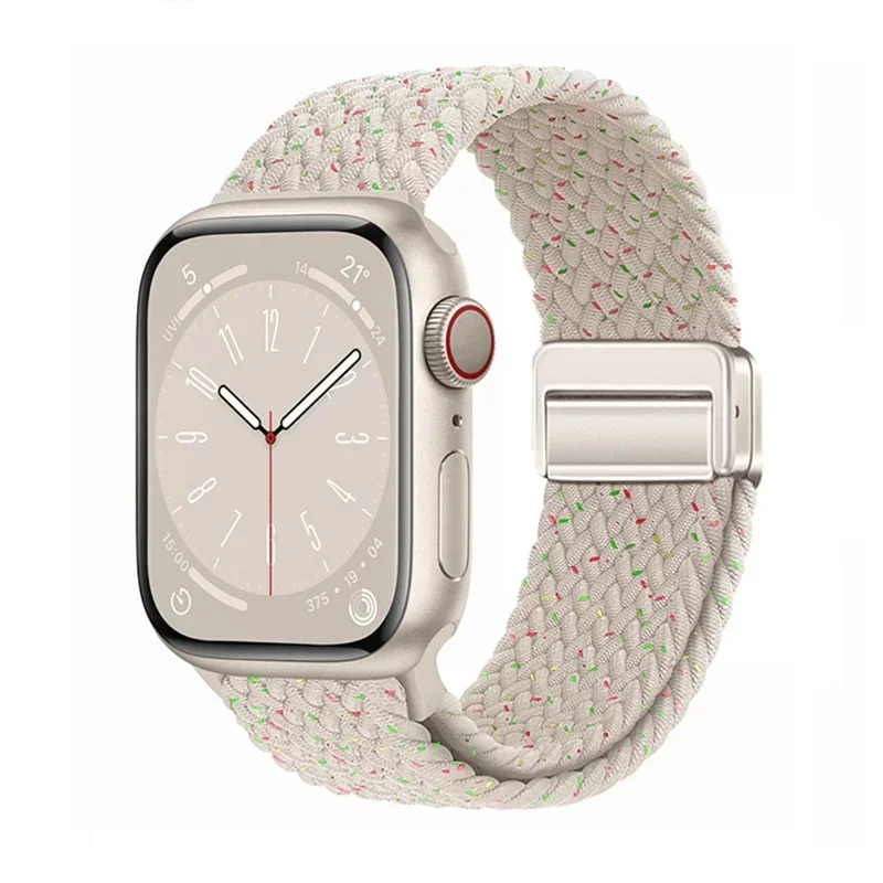 Geflochtene Schleife Magnetschnalle Band für Apple Watch Armband 45 mm 42 46 mm Ultra 2 49 mm 44 mm 41/40 mm Armband Serie 10 9 7 SE 6 8 5 4