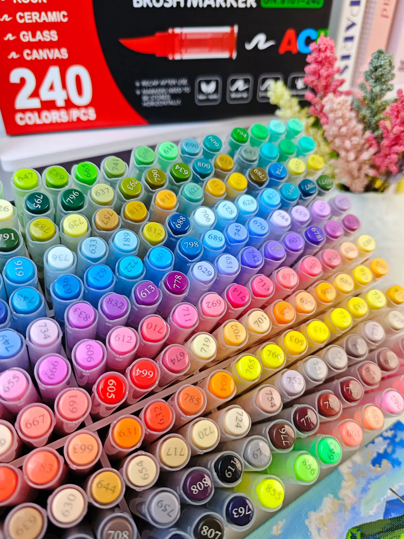 12-240 Colors Direct Liquid Marker Pen Set,DIY Hand Drawn,Graffiti Paint Art Acrylic Paint Pens,Perfect for Artist/Student