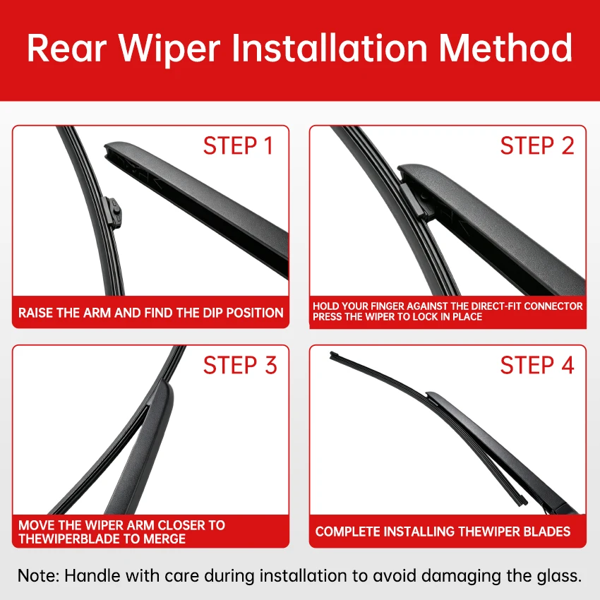 Für Audi Q3 Fließheck 2011-2017 Auto Heckwischerblatt und Arm Fit Heckklappe Fenster Regenbürste Windschutzscheibe Windschutzscheibe – Detail 4