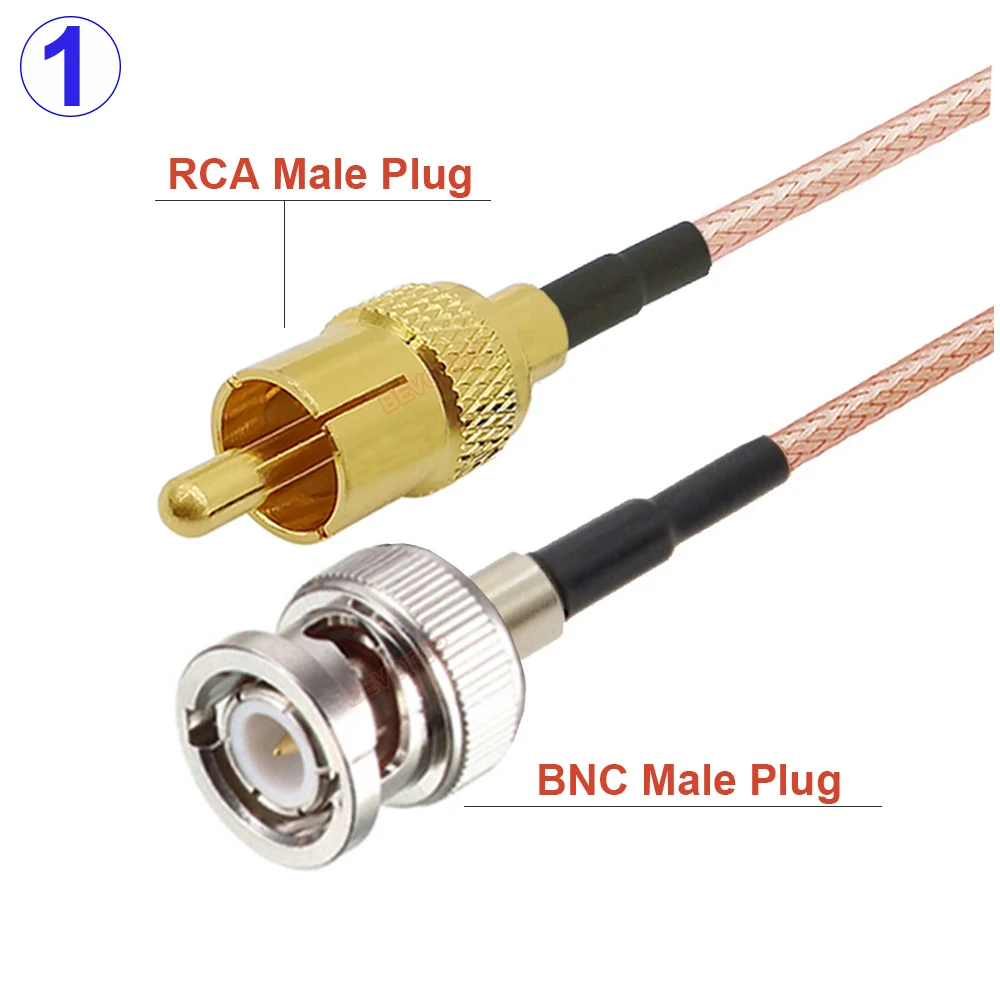 1Pcs RG316 BNC Male/Female to RCA Male/Female Connector Pigtail Jumper Surveillance Video AV Recorder Extension Cord Cable