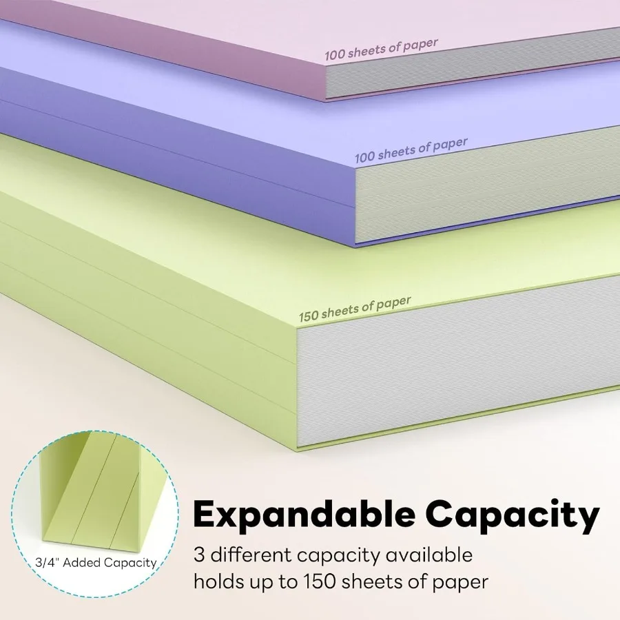 مجموعة مجلدات الملفات الملونة مكونة من 12 1 3 مجلد حجم الحروف المقطوعة لملفات المستندات 8.5 × 11 6 ألوان ملفًا للمكتب Sc