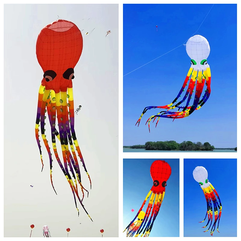 New 13m large octopus kites for adult flying toys kite reel ripstop nylon kevlar line windsurfing Outdoor toys koi Flying kites