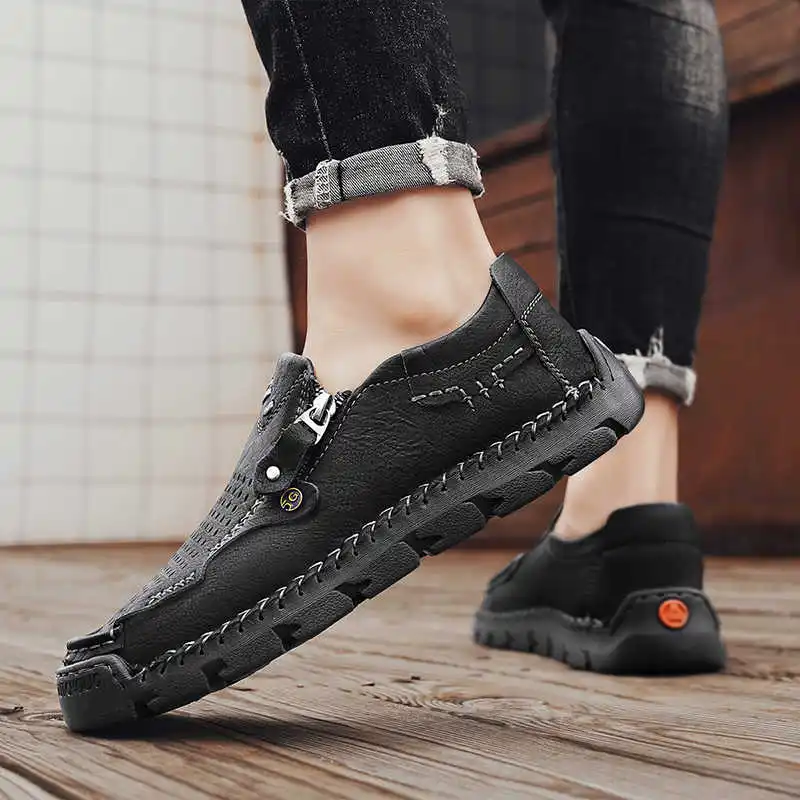 

Мужские повседневные кроссовки из искусственной кожи с круглым носком, плетеные, для тенниса и баскетбола, размер 48, для взрослых, спортивные.