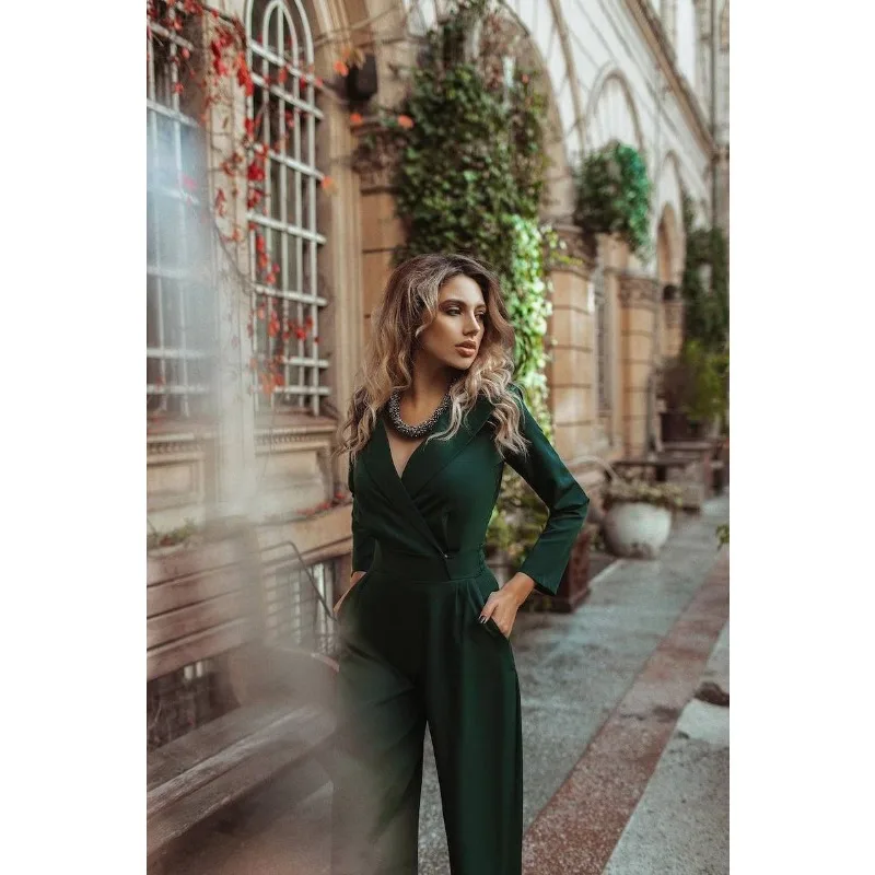 الربيع الصيف النمط الصيني الجديد بذلة Surplice صد طويلة الأكمام منتصف الخصر أنيقة الأعمال ملابس مكتب غير رسمية العصرية شيك #5