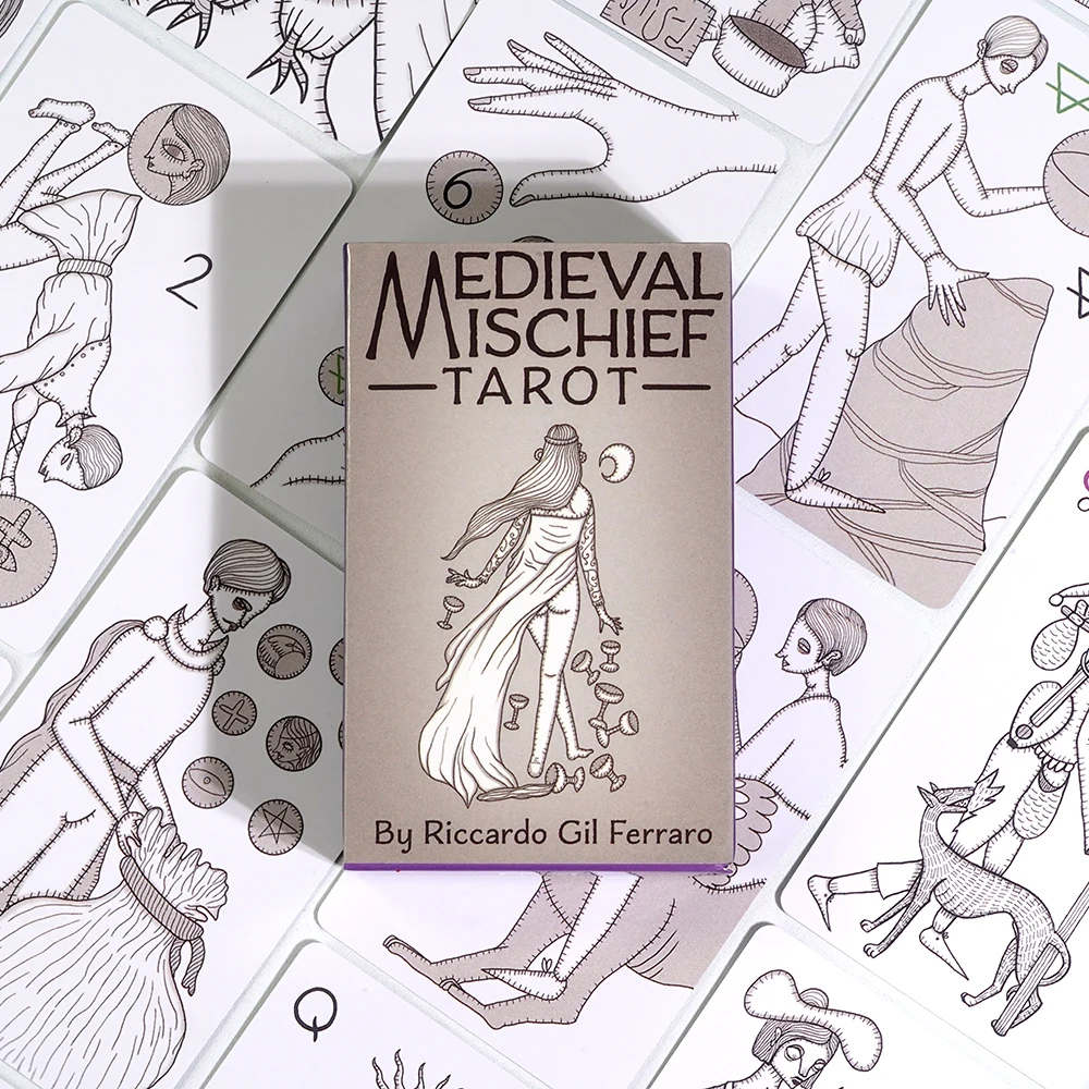 سطح التارو الأذى في العصور الوسطى من ريكاردو جيل فيرارو بطاقات التارو الفريدة من نوعها على طراز القرون الوسطى لبدء العرافة والروحية I #3