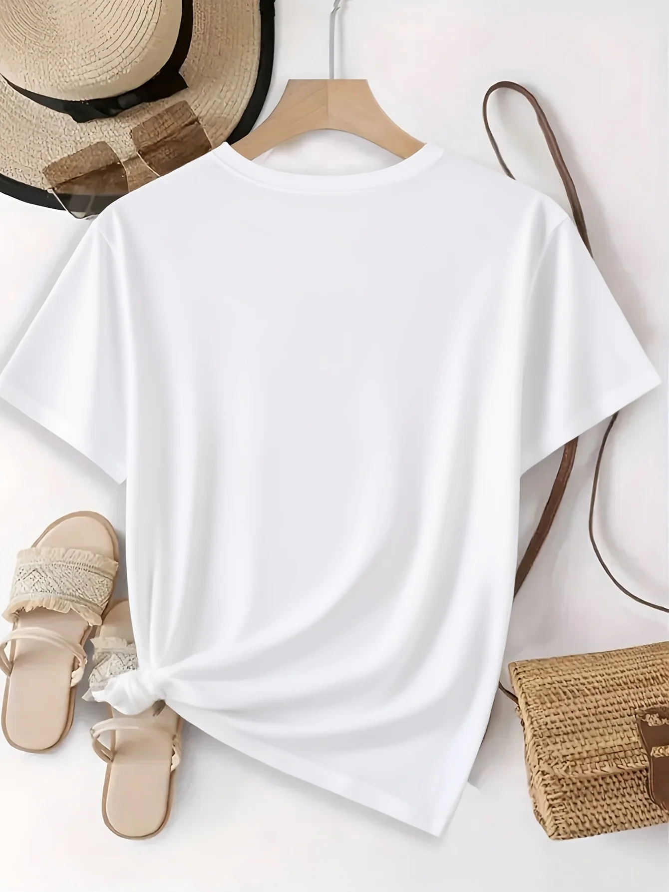 Camiseta rosa pastel para mujer - Top informal rosa suave para todos los días y fiestas - Camiseta esencial transpirable para todos los días Lavable a máquina Verano