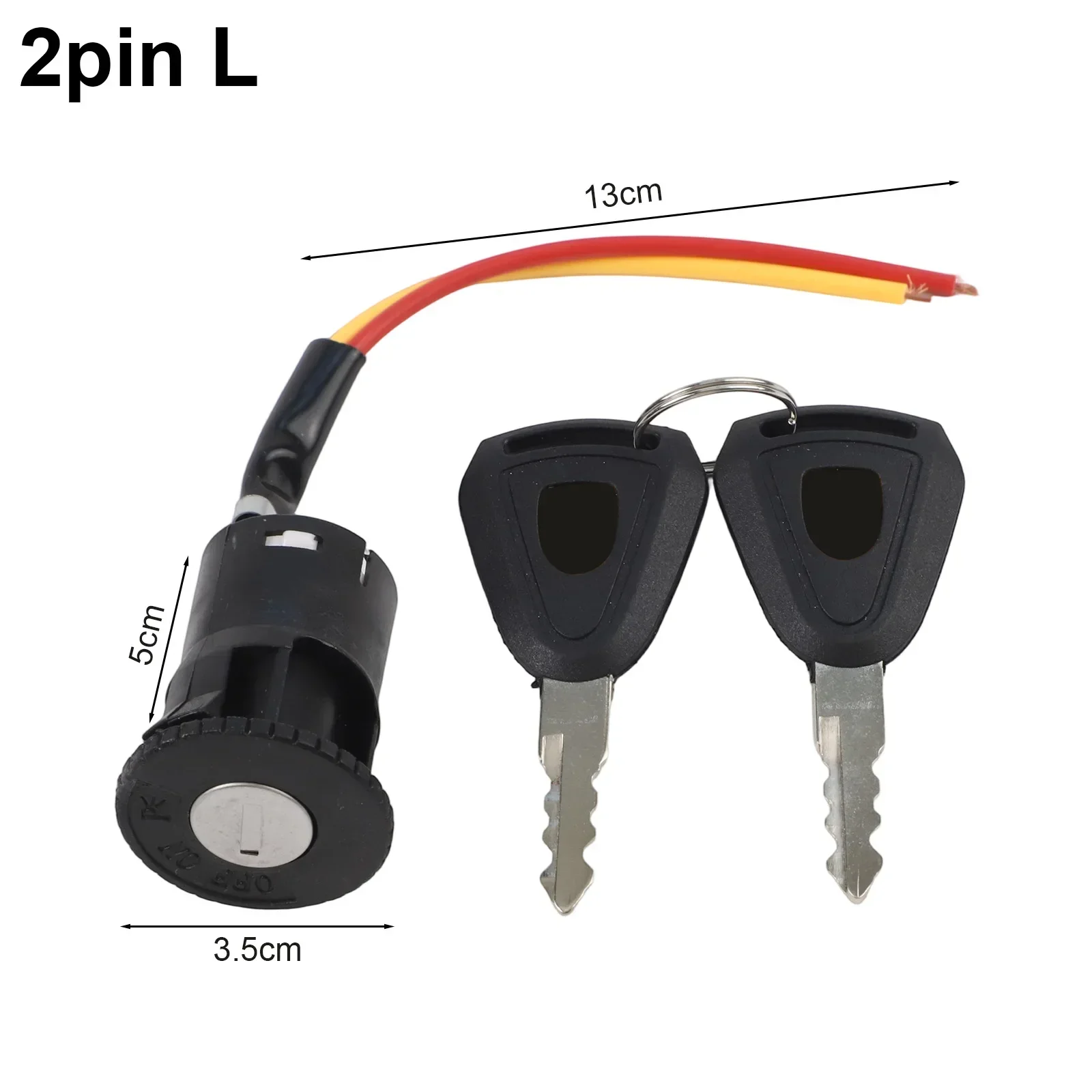 Electric Bicycle Ignition Switch With 2 Keys Handlebar Power Lock For Electric Scooter E-Bike Cycling Replacement Accessories