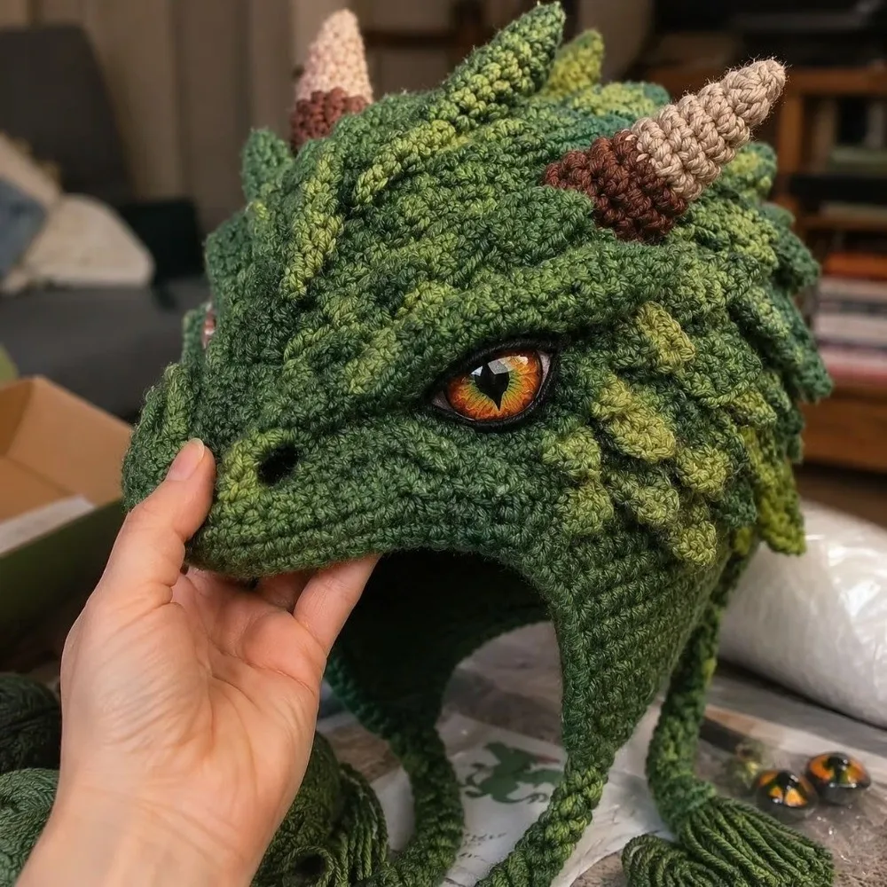 DIY Hood Hat Crochet Kit with Step-by-Step Guide Craft Knitted Hat Crochet Kit Handmade Animal Hood Hat Crochet Kit