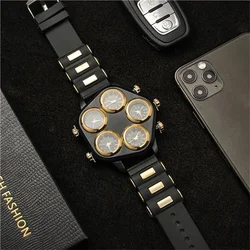 Fashion Big Dial Watches for Men Hip Hop Watch Cool Punk 5 Movement Quartz Wristwatches Bar Nightclub Male Clock Drop Shipping