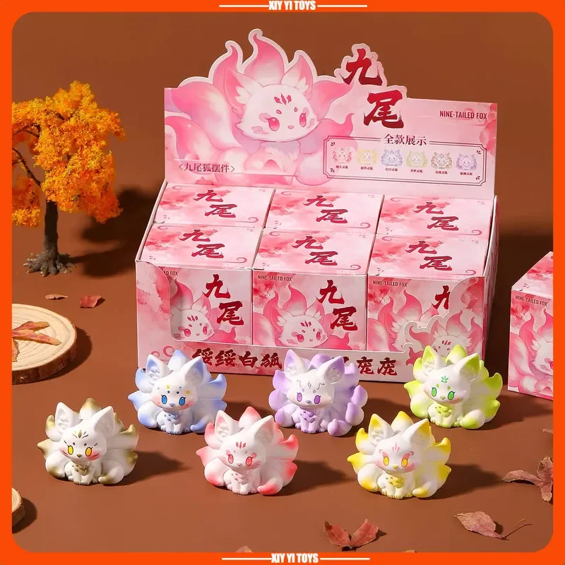 

Creative Nine-Tailed Fox Figurine Resin Craftwork Small Decorative Item For Office Desk Trendy Blind Box Toy & Hobbies