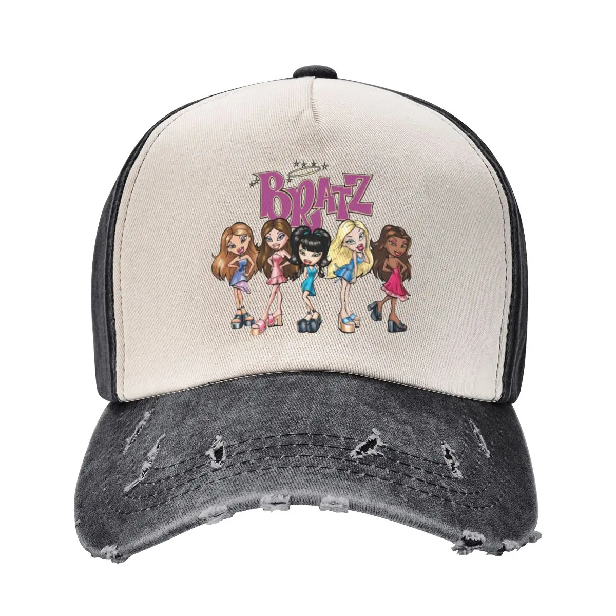 Baseball Cap Bratz Outfit for Men Women Vintage Distressed Denim Washed Y2k Sun Cap