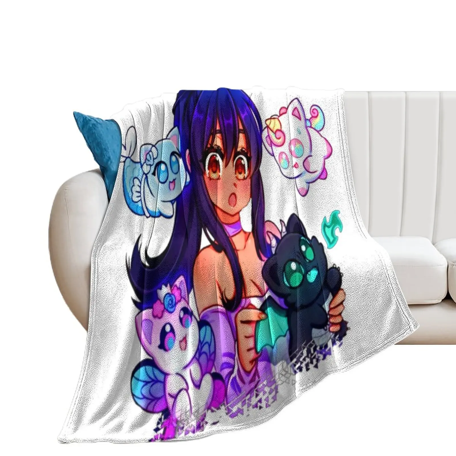 Aphmau Meow Plushies Anime Cats Throw Blanket Plush Soft Beds Vintage heavy to sleep Blankets