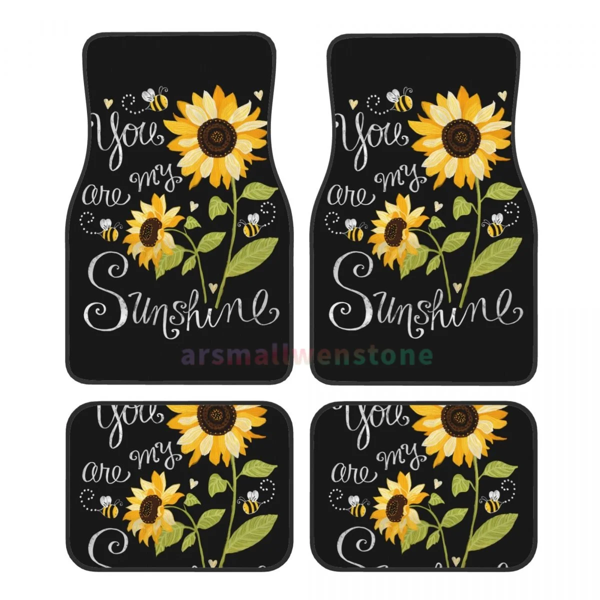 

Подсолнух, 4 шт., бархатный женский автомобильный коврик с кристаллами, противообрастающий автомобильный коврик, аксессуары для салона автомобиля