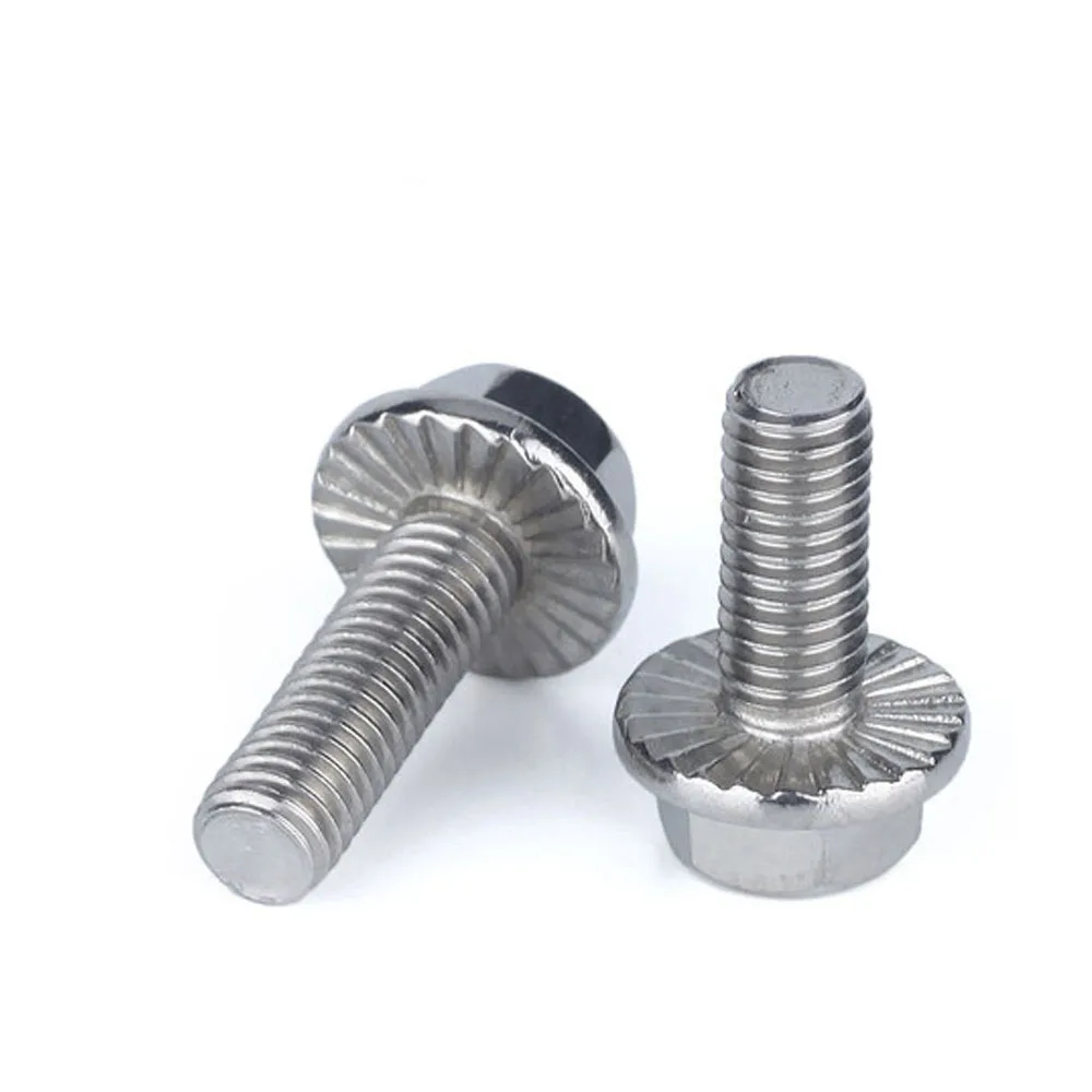 5-50pcs M5 M6 M8 M10 M12 A2-70 304 Stainless Steel Hexagon Head with Serrated Flange Cap Screw Hex Washer Head Bolt GB5787