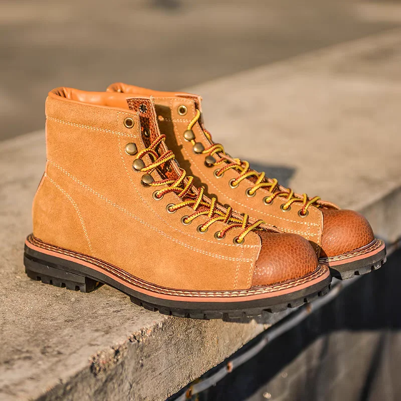 

Новые мужские ботильоны высокого качества ручной работы из коровьей замши, обувь из натуральной кожи, уличные деловые ботинки, свадебные мотоциклетные ботинки