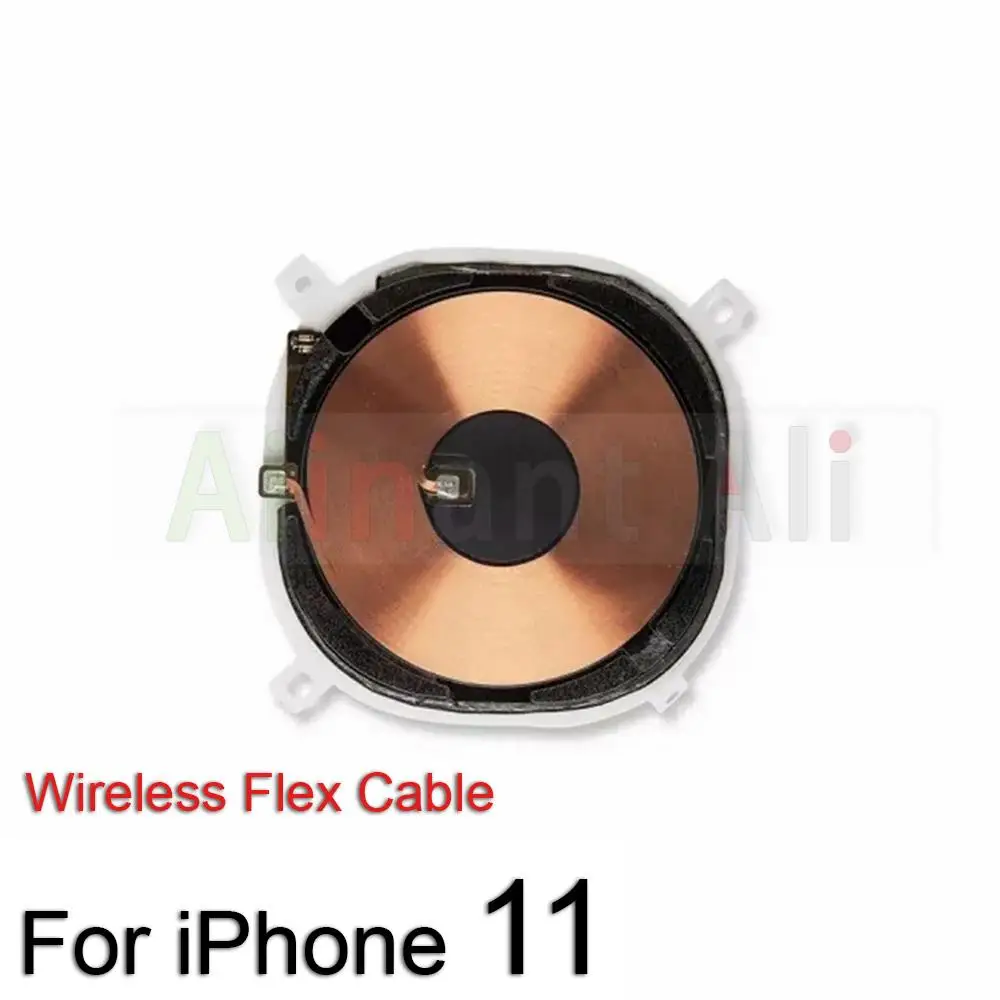 AiinAnt-Mute Botões de Volume, Carregamento Sem Fio, Luz do Flash, Cabo Flex para iPhone 11 Pro, 11Pro Max, Peças de Reparo do Telefone