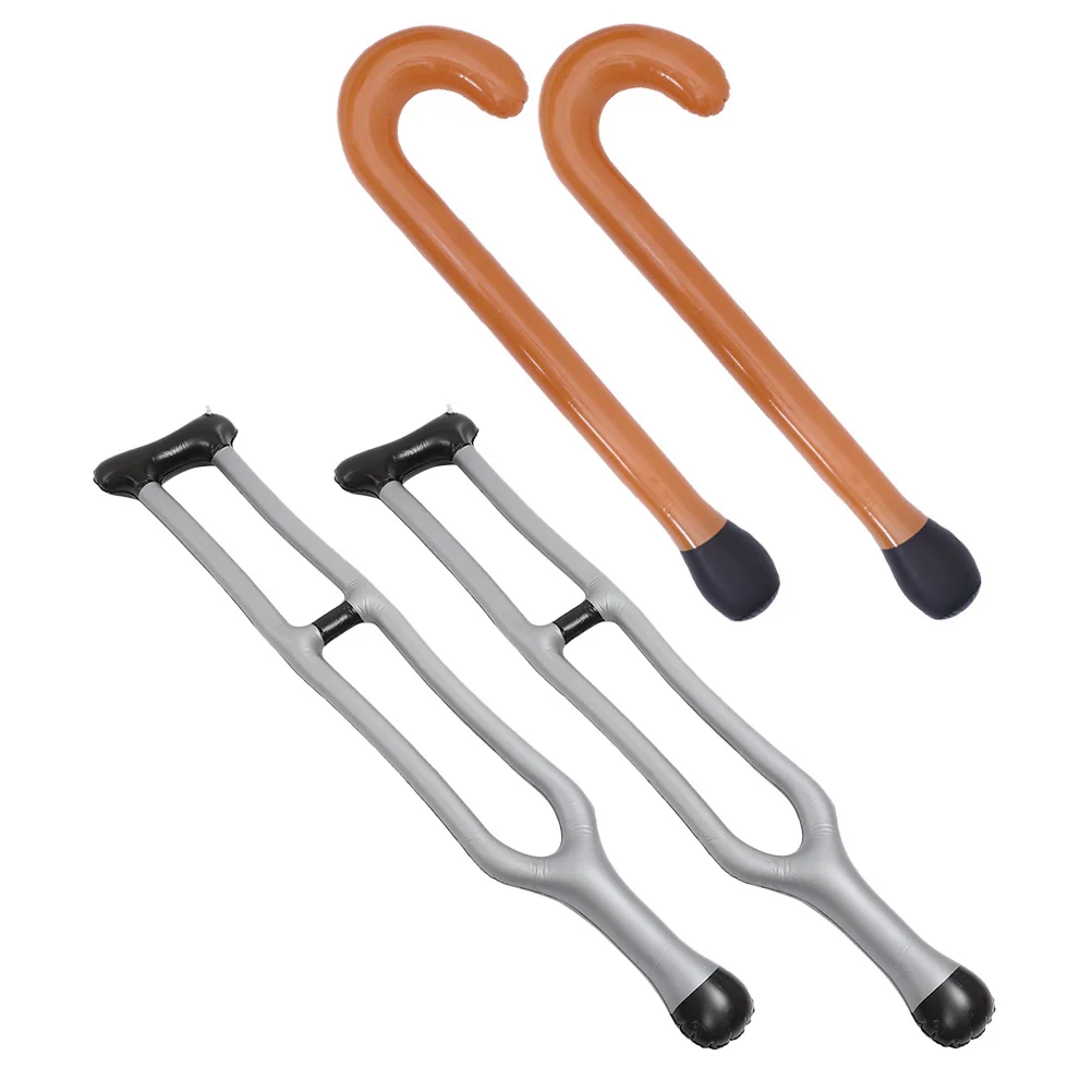 مجموعة عكاز قابلة للنفخ من مادة PVC مكونة من 4 قطع بتصميم واقعي خفيف الوزن للحفلات التنكرية ومهرجان الأداء الممتع