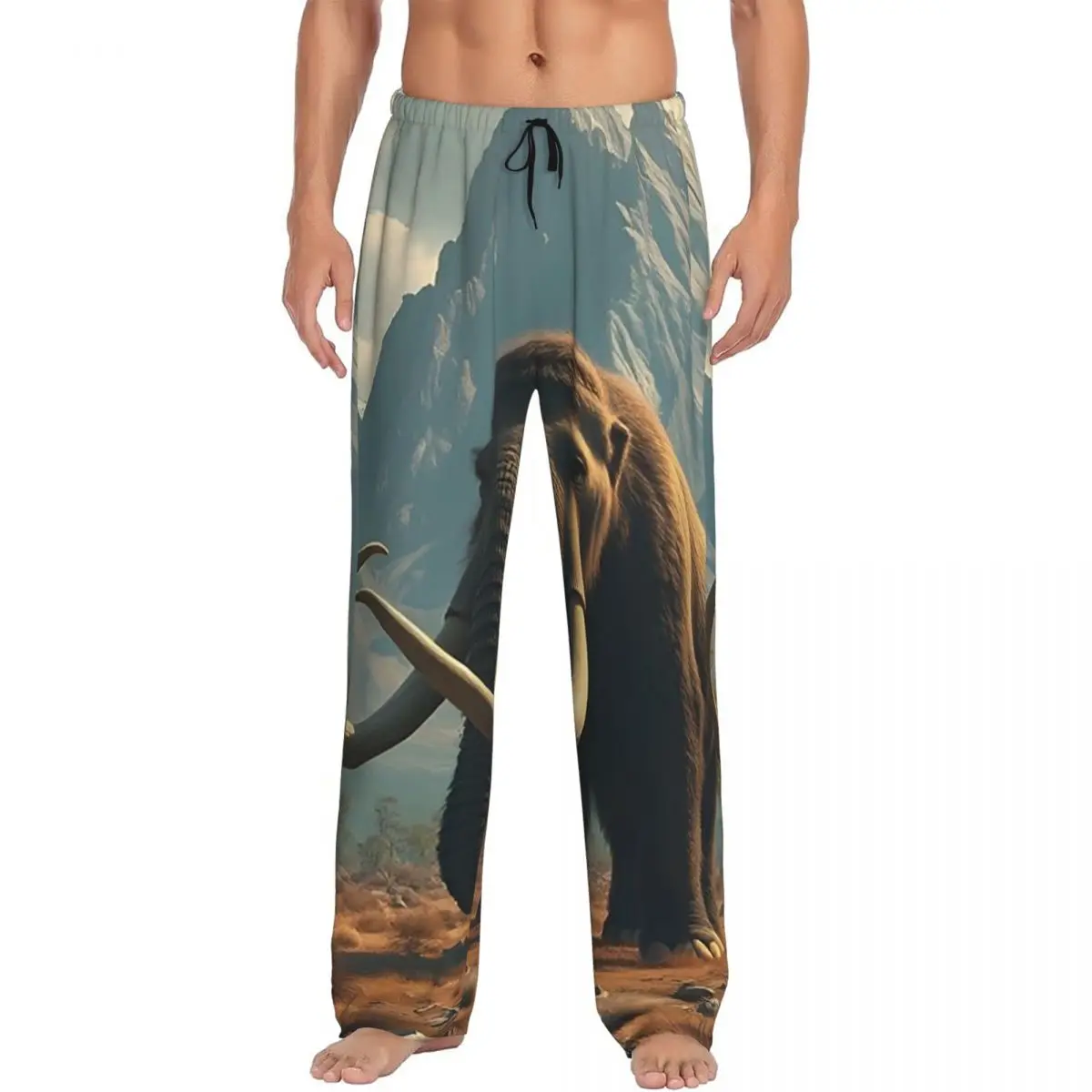 

Custom Mammoth Prehistoric Beast Pajama Pants Men Sleepwear Sleep Lounge Bottoms with Pockets