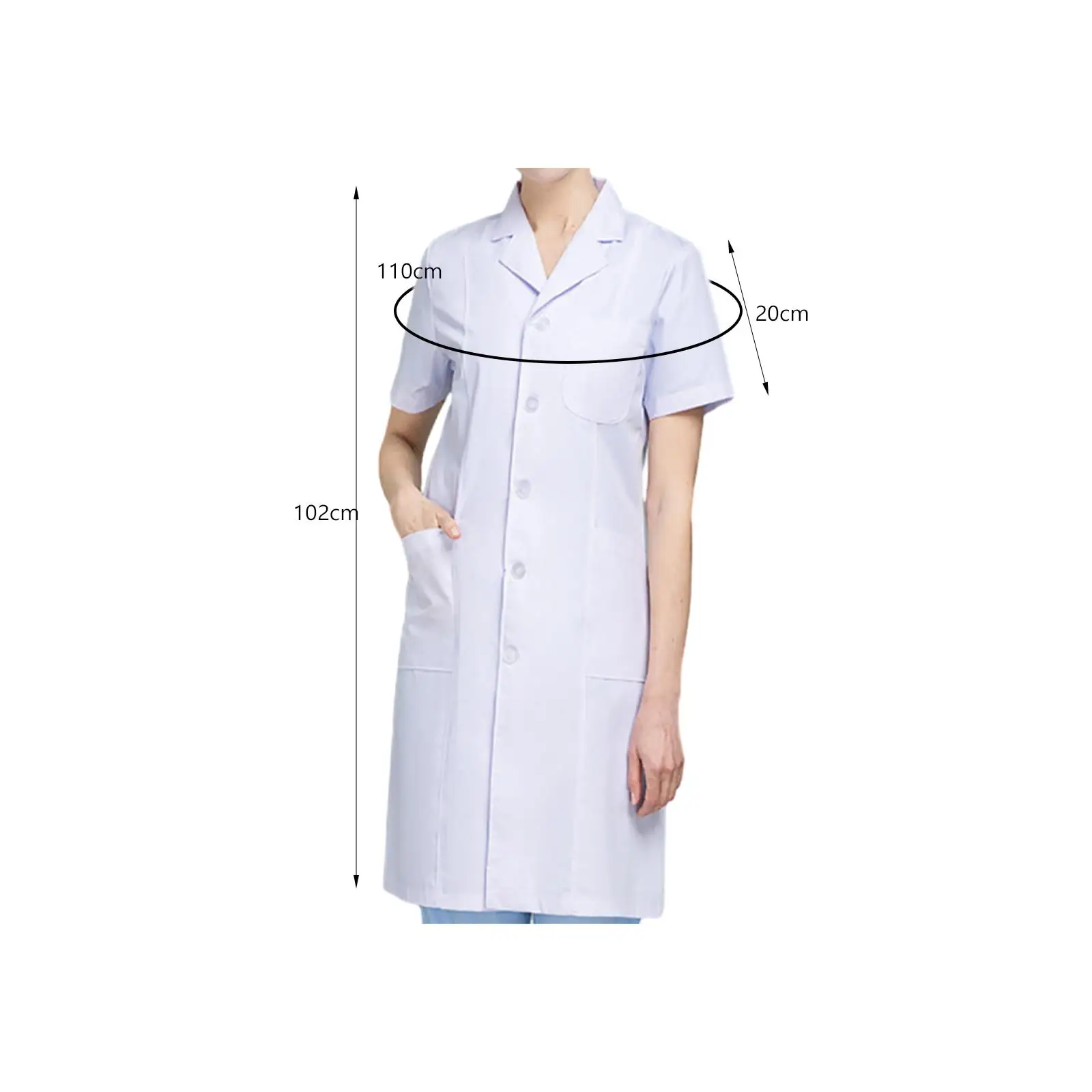 Lab Coat Uniform Soft Comfortable White Professional Laboratory Coat Workwear