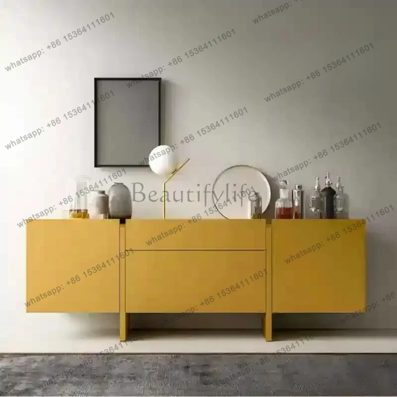 

Nordic cream style solid wood paint dining side cabinet simple modern entrance cabinet