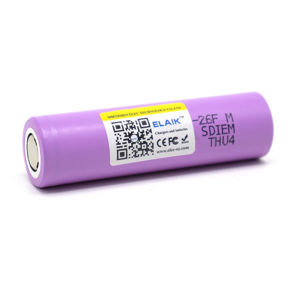 ICR18650 Battery 3.7V 2600mAh rechargeable lithium-ion battery Stable Strong light flashlight battery pack 26F-flat head