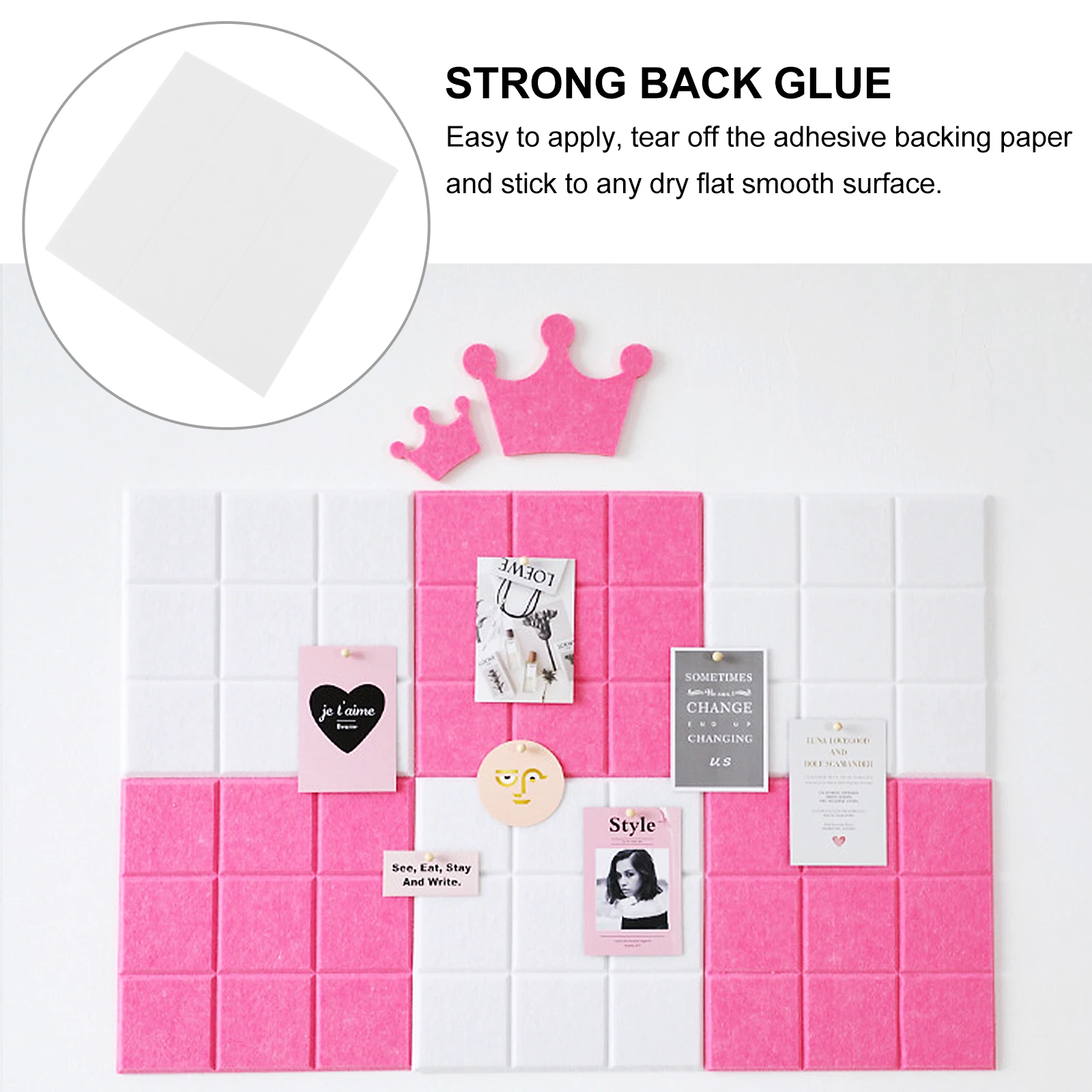 

Self-Adhesive Felt Board For Home Office Classroom Wall Organizer Bulletin Message Grid Notice Panel Decoration