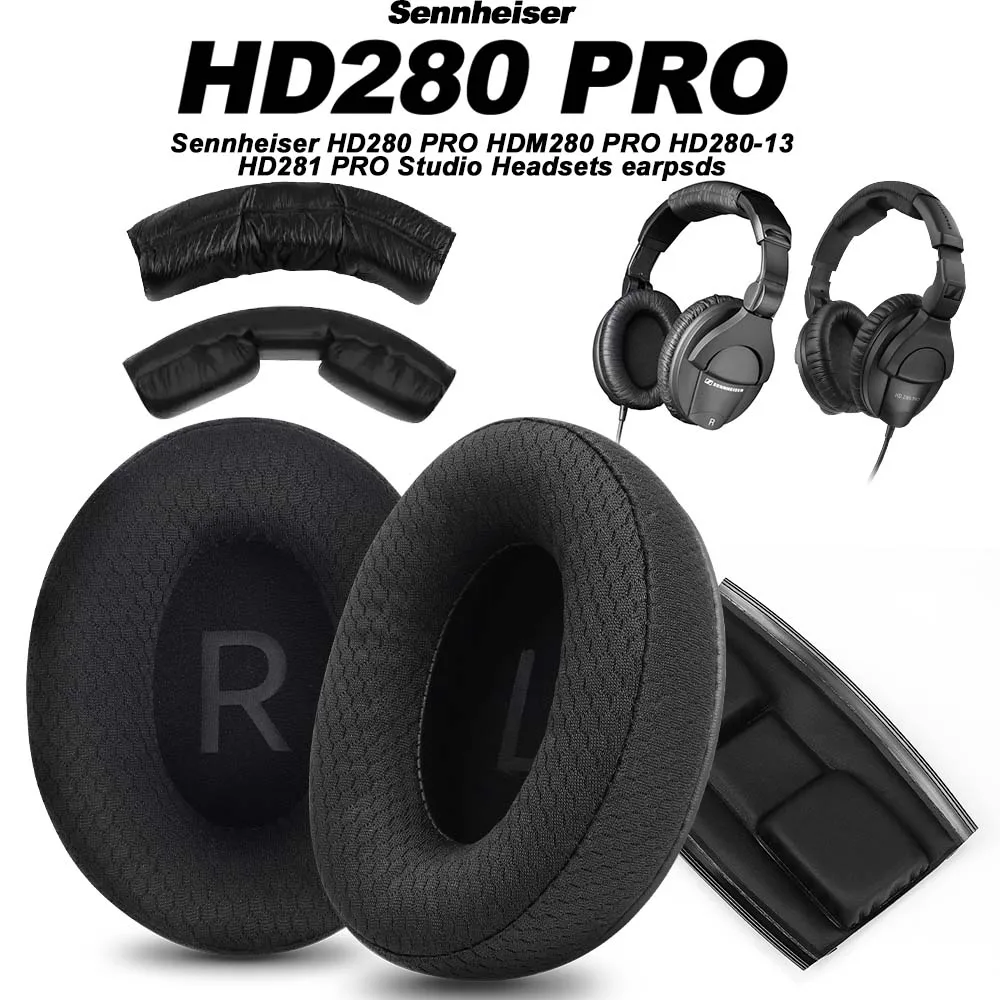 Wymienne piankowe nauszniki do słuchawek Sennheiser HD280 Pro HMD280 PRO, pianka memory foam, skóra proteinowa