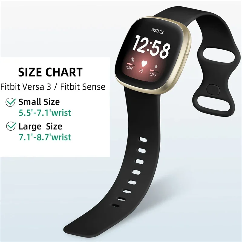حزام ساعة سيليكون لـ Fitbit Versa 3 حزام ساعة ذكية ناعمة Correa سوار رياضي لـ Fitbit Sense Versa 3 ملحقات حزام الساعات