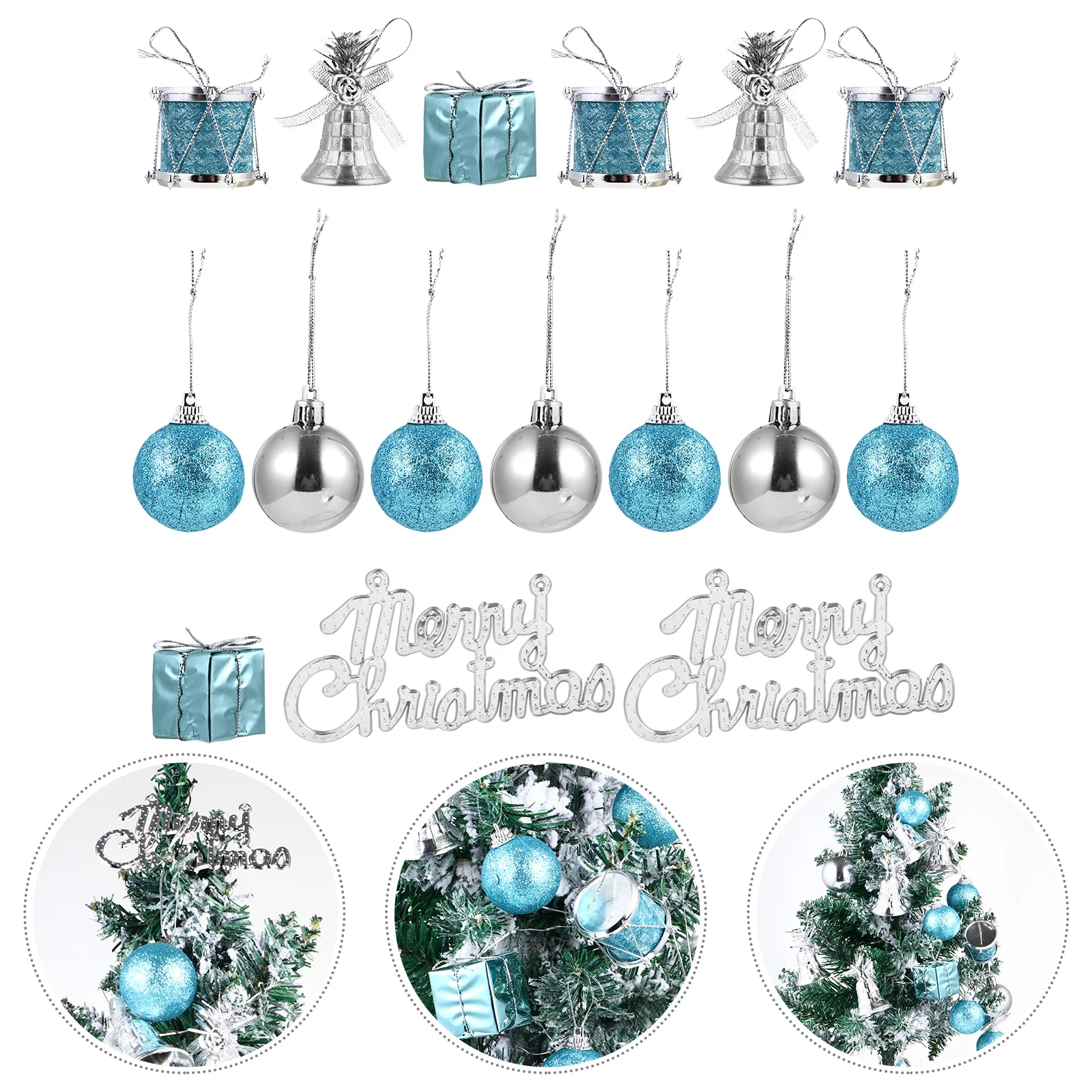 

32Pcs Christmas Tree Ornament Set Exquisite Lightweight Decoration Set Creative Mini Jingle Bells Stylish Festive Hanging