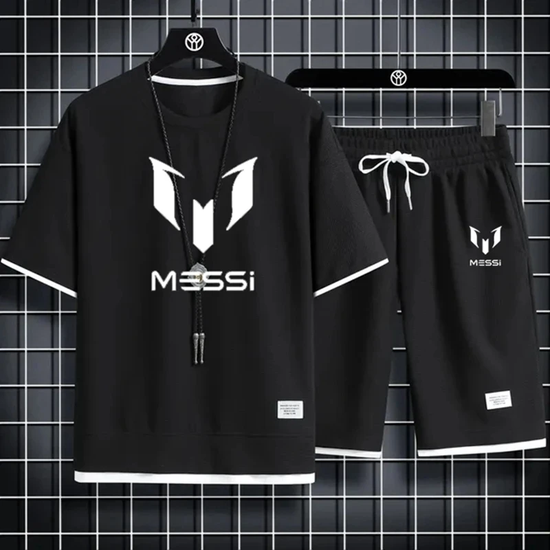 남성용 여름 스포츠 메시 세트, 빠른 건조 통기성 체육관 의류, 달리기 농구 훈련 반팔 상의, 반바지 세트, 신제품 