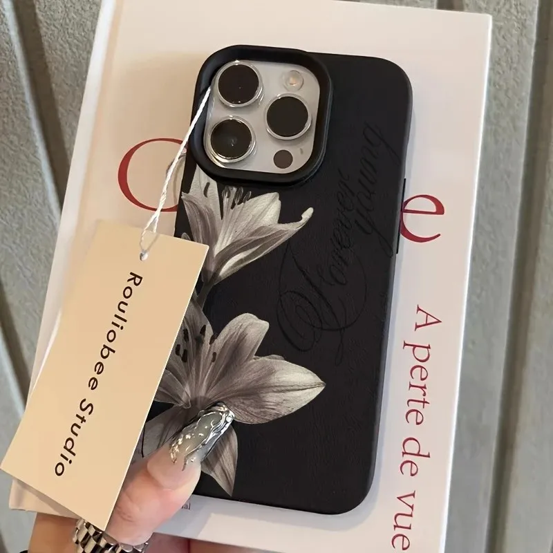 Ink style Lily Lichee leather pattern Phone Case For Samsung A57 A36 A26 A55 A35 A16 A06 A54 A34 A25 A24 A15 A14 A05S A05 4G 5G