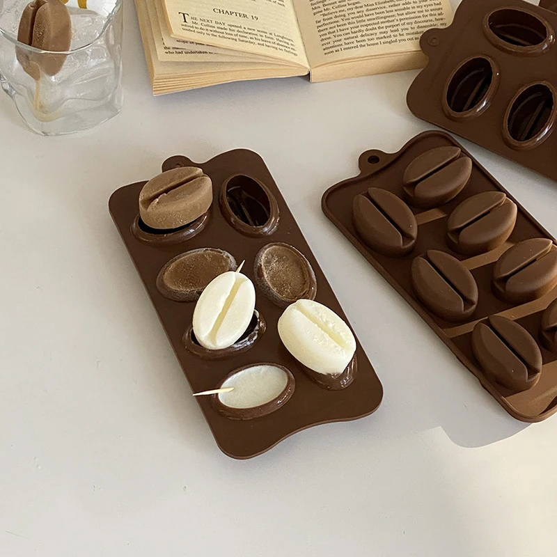 Nordic Creative Design Silica Gel Ice Cube Coffee Bean Shaped Ice Tray Bar and Kitchen Accessories Honeycomb Ice Cube