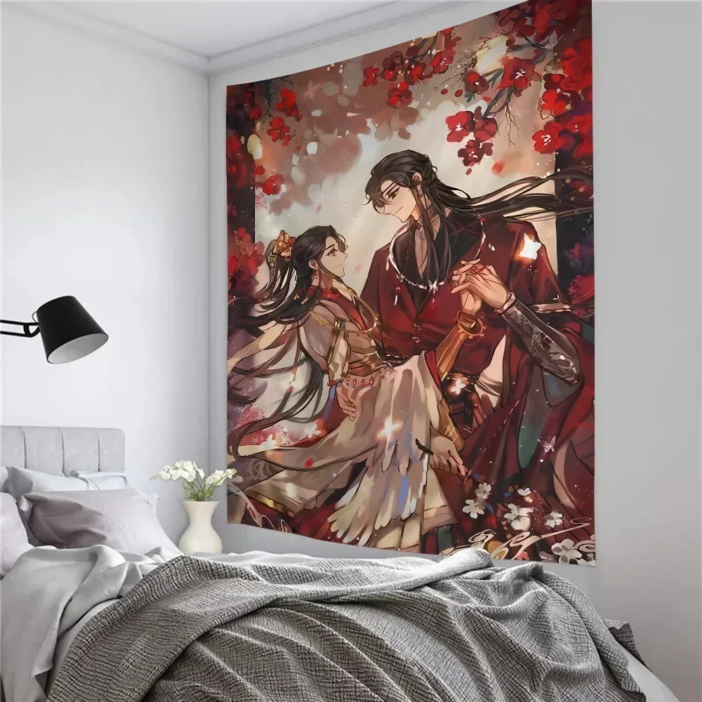 Heaven Official’s Blessing Xie Lian Hua Cheng Colorful Tapestry Wall Hanging Bohemian Wall Tapestries Mandala Wall Art Decor